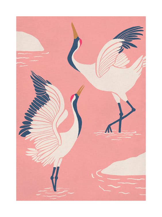 Dancing Cranes Poster 0