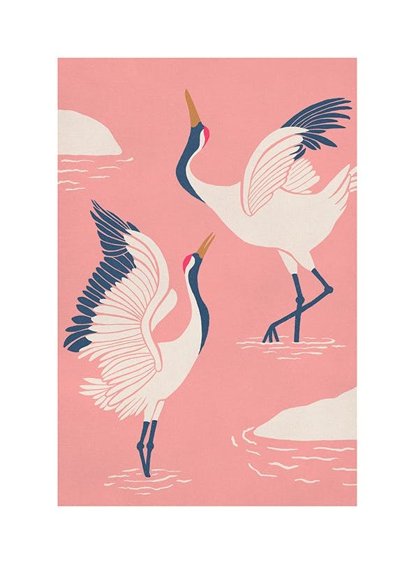 Dancing Cranes Plakat (50x70 cm)