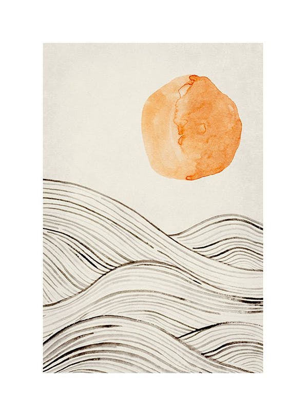 Prints - Ink Waves No2 Print (50x70 cm) - Watercolour paintings