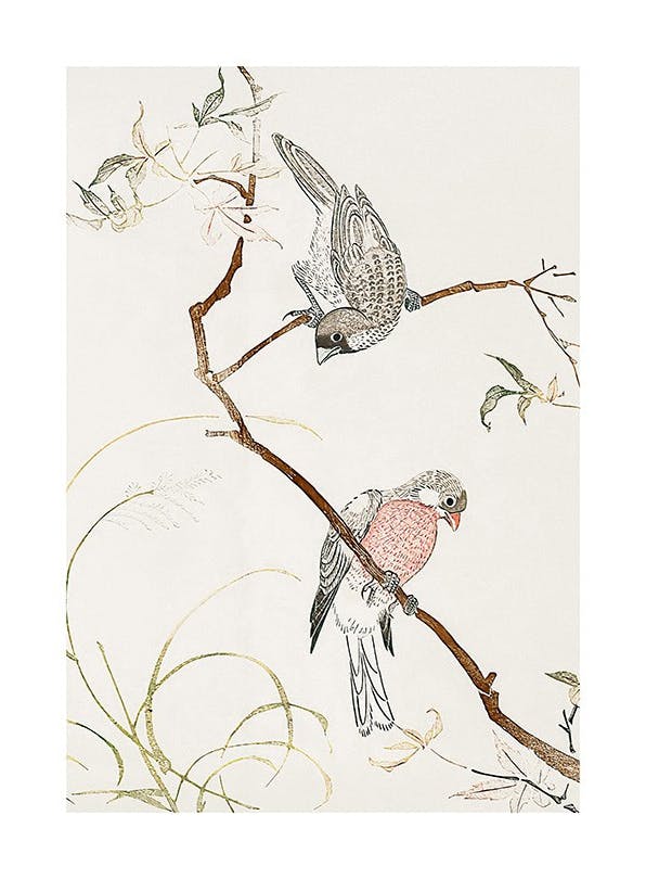 Japanese Seagulls Plakat (21x30 cm)-Plakaty