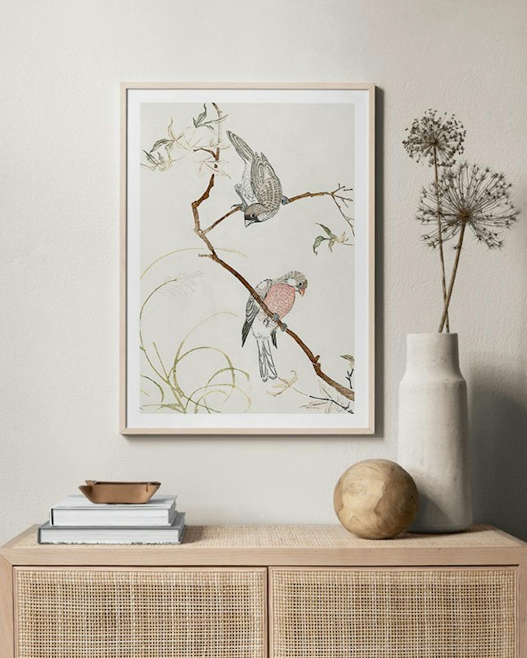 Japanese Seagulls Poster - Seagulls On Tree - Desenio.co.uk