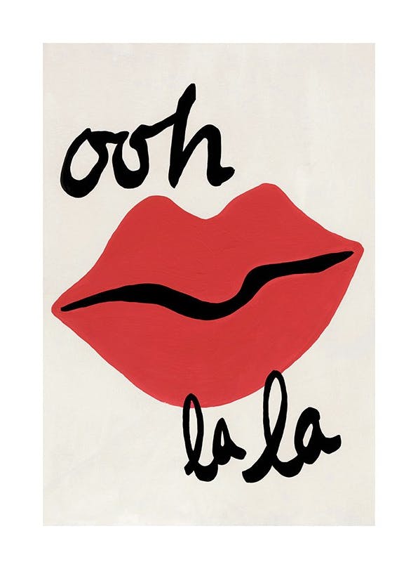 Prints - Red Lips Print (30x40 cm) - Typography prints