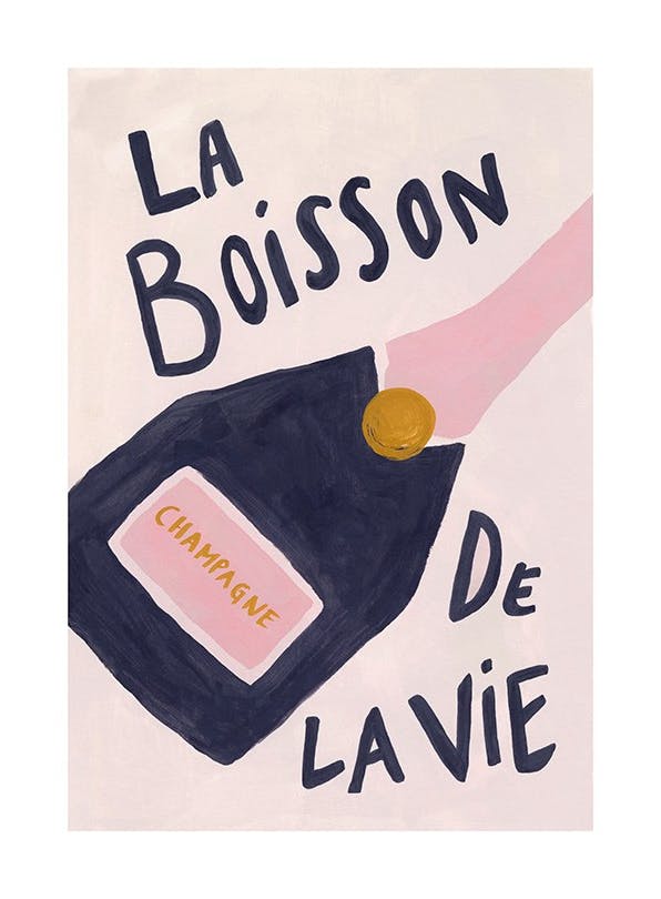 Prints - La Boisson de la Vie Print (30x40 cm) - Wine and cocktails posters
