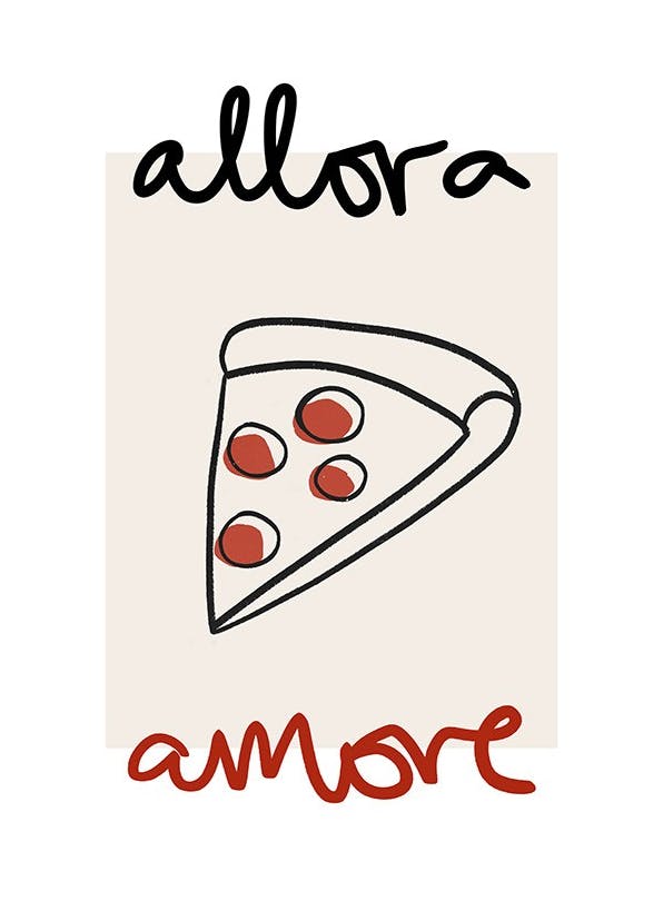 Allora Amore Poster (50x70 cm) - Keuken posters