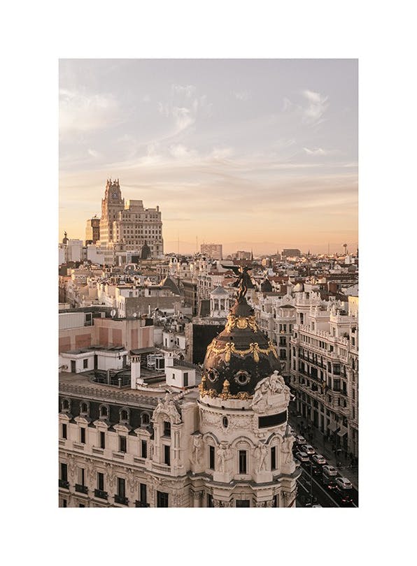 Gran Via Street Print (30x40 cm)- Maps & cities posters