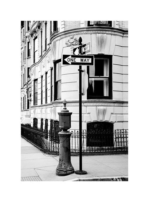 One Way Poster (30x40 cm) - Kaarten en steden posters