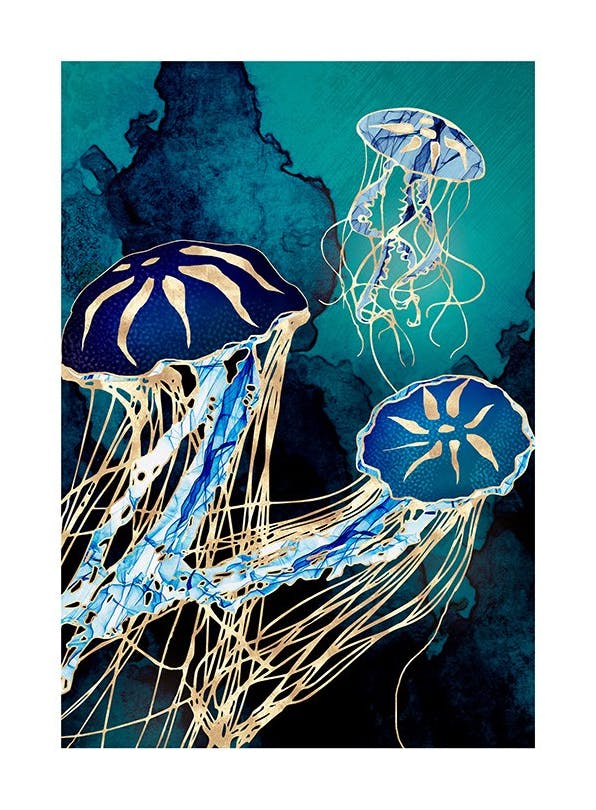 SpaceFrog Designs - Metallic Jellyfish III (30x40 cm)