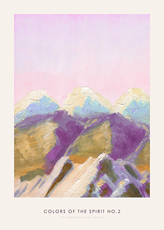 Colors of the Spirit No2 Poster - Montañas abstractas coloridas 