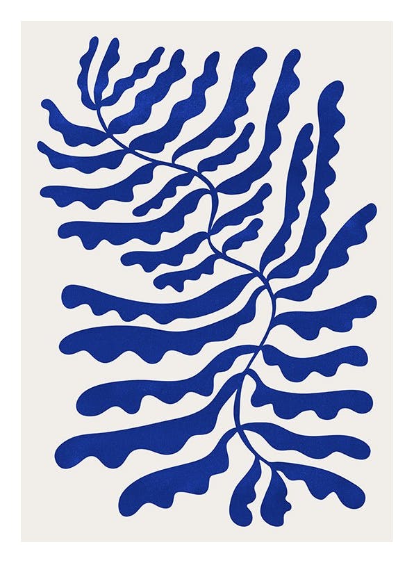 Blue Graphic Plant Poster (30x40 cm) - Poster mit Pflanzenmotiven