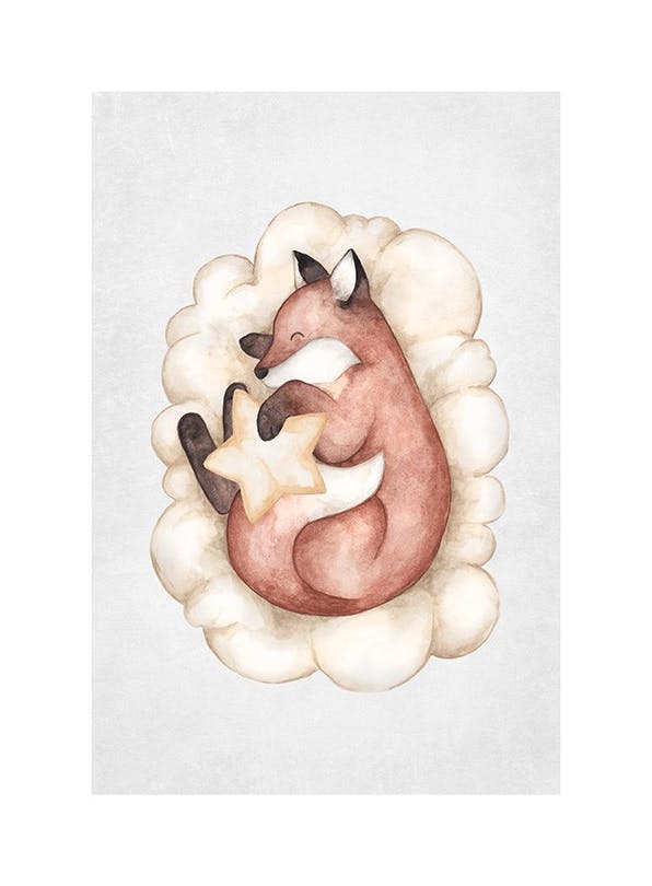Sleeping Fox Poster (30x40 cm)