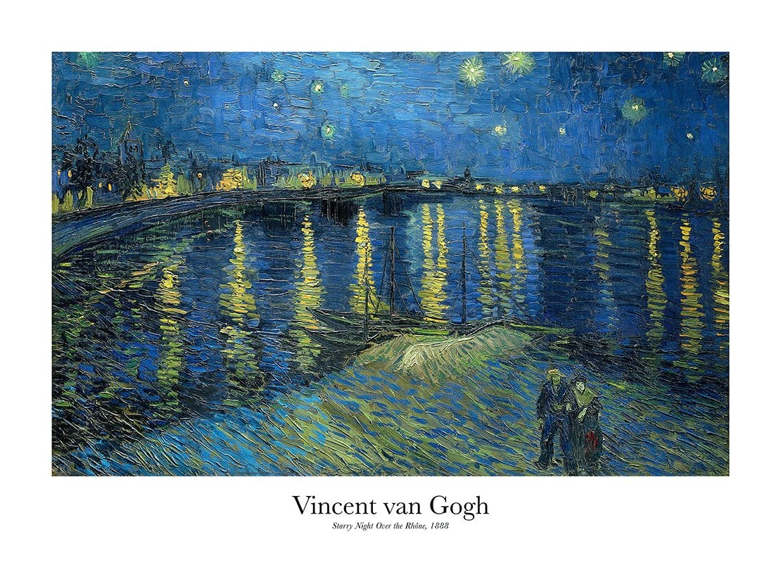 Van Gogh - Starry Night Over the Rhône Print (50x70 cm)- Van Gogh Posters