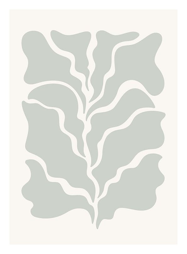 Graphic Green Leaf Print (21x30 cm)