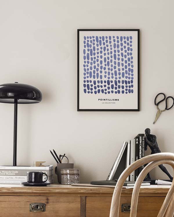 dots Poster Blue blue in - illustrated Dots No1