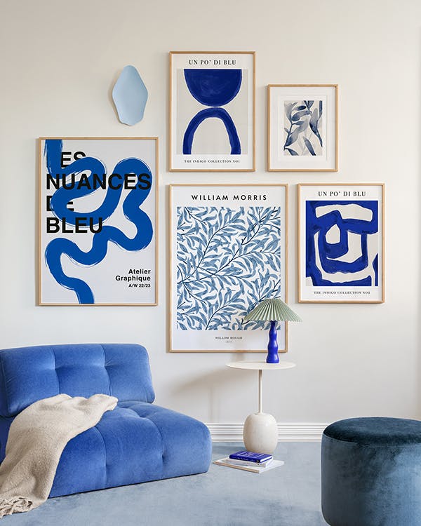 All about blue gallery wall