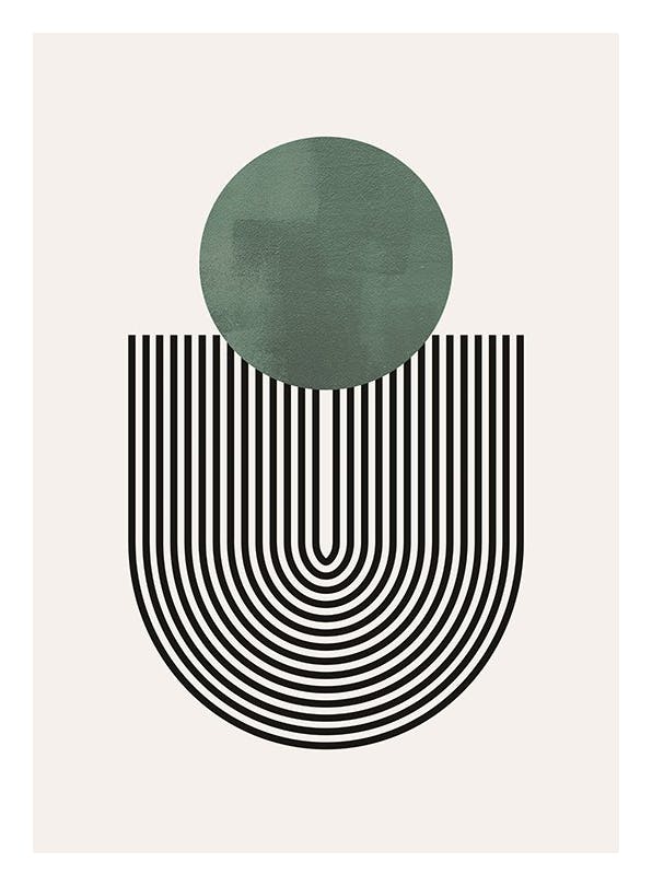 Mid Century Green No1 Plakat (30x40 cm)- Grafiki
