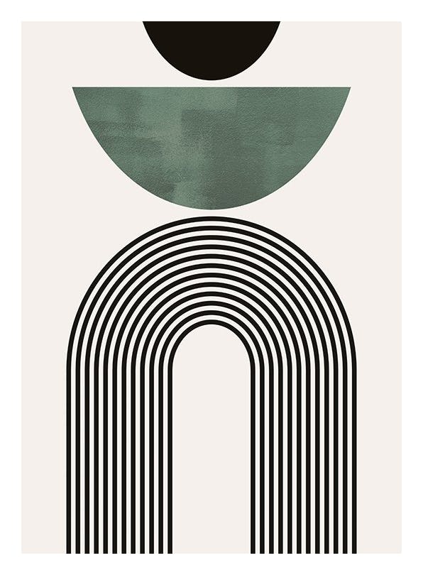 Mid Century Green No2 Plakat (100x150 cm)- Grafiki