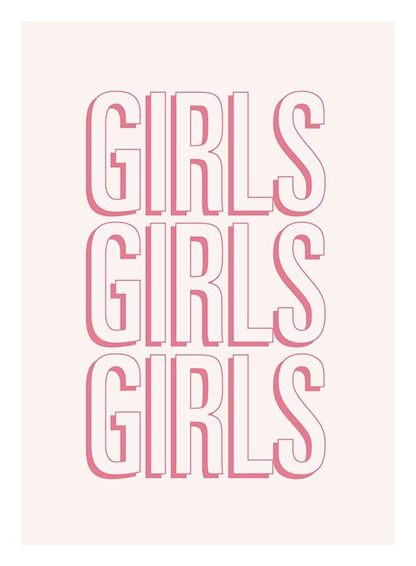 Girls Poster (50x70 cm) - Typografie-Poster