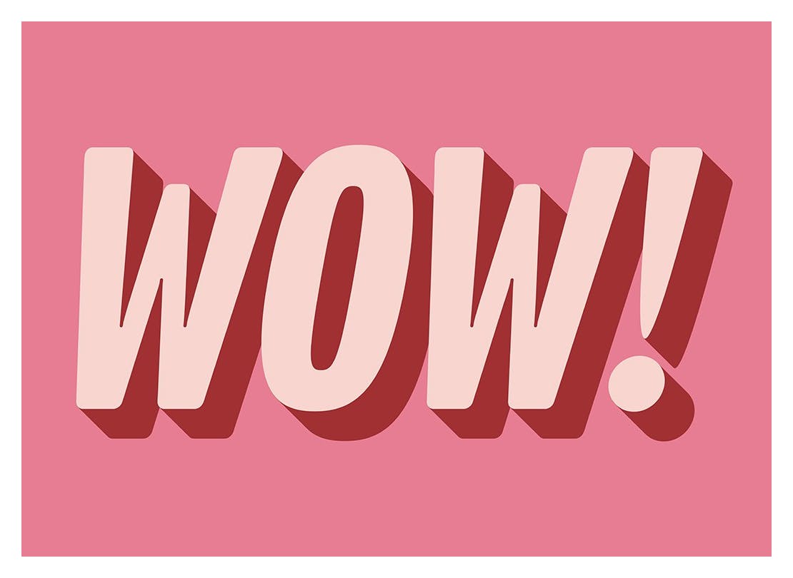 Wow Plakat (50x70 cm)- Plakaty typograficzne