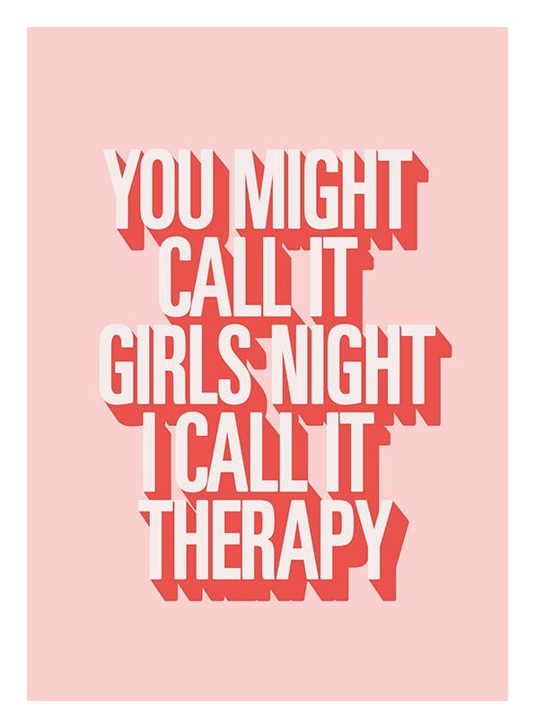 Prints - I Call it Therapy Print (30x40 cm) - Typography prints