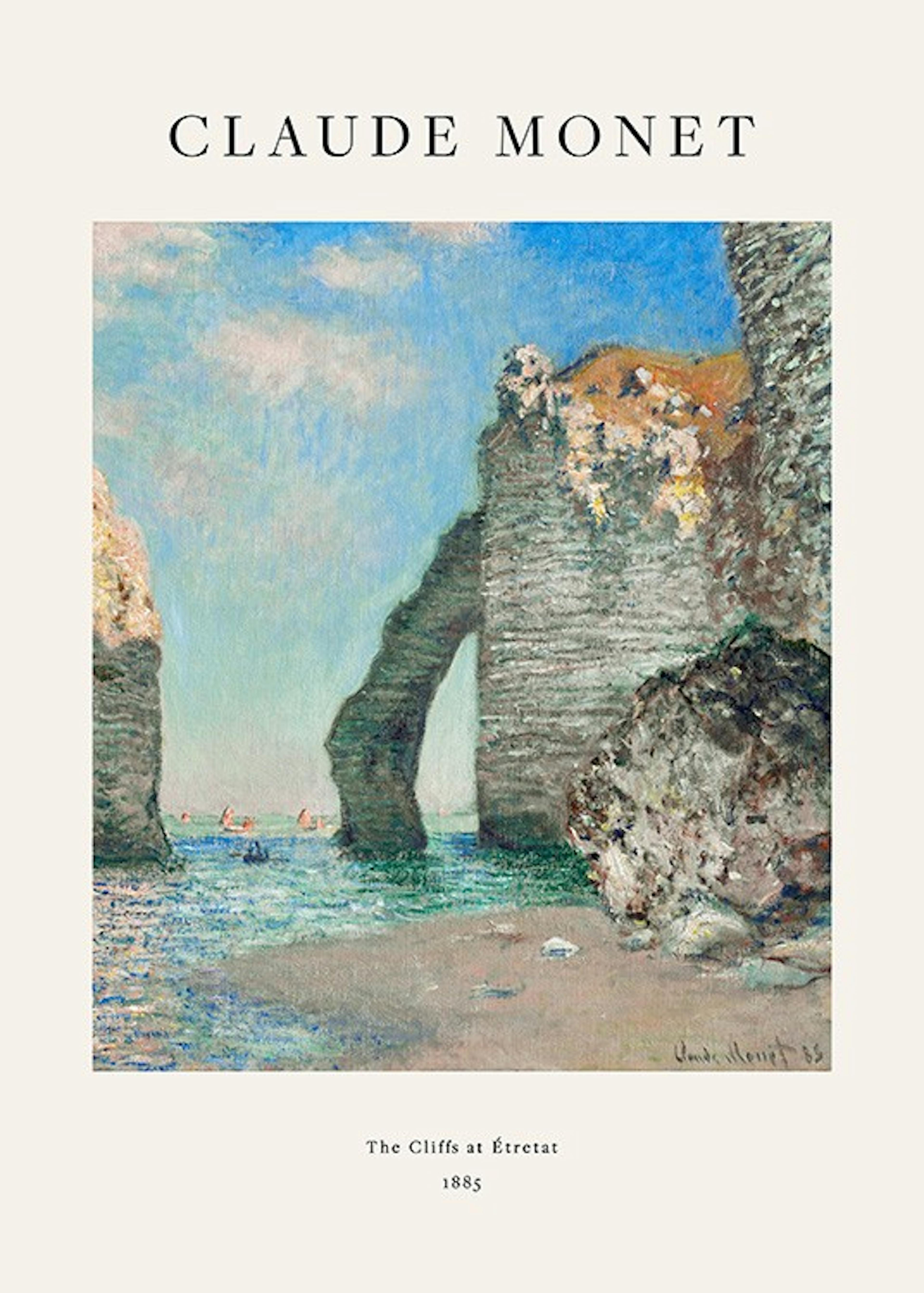 Monet - The Cliffs at Étretat Plagát