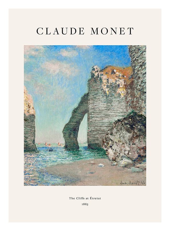 Monet - The Cliffs at Étretat Plakat (21x30 cm)- Monet Plakat