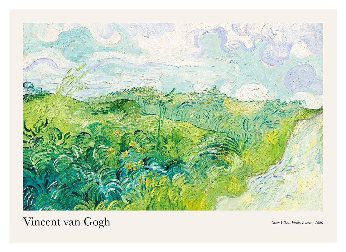 Van Gogh - Green Wheat Fields, Auvers Poster (50x70 cm) - Van Gogh Poster