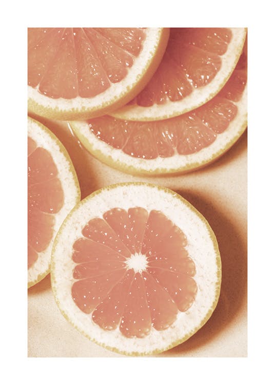 Sliced Grapefruit Juliste 0