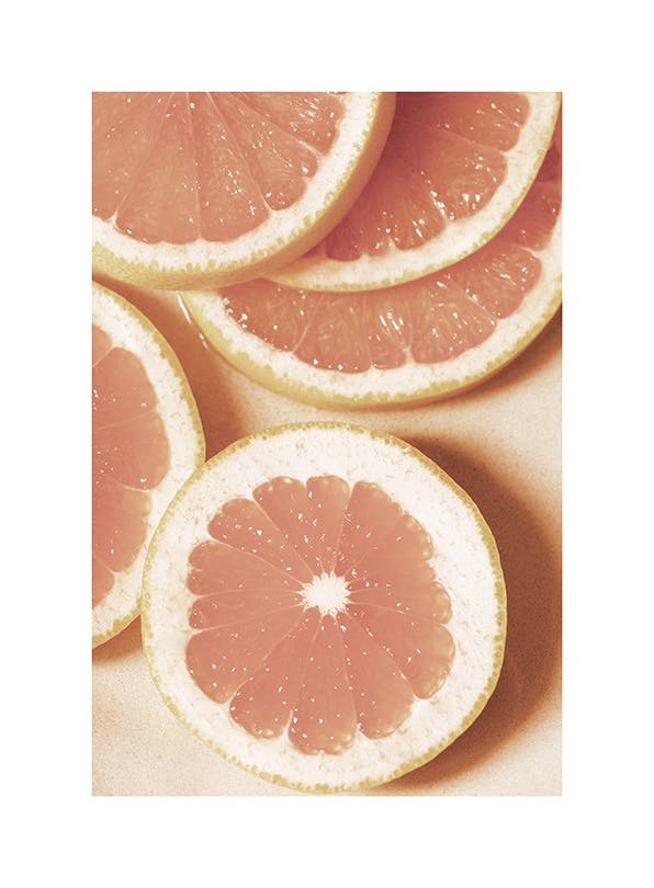 Sliced Grapefruit Poster (21x30 cm) - Eten