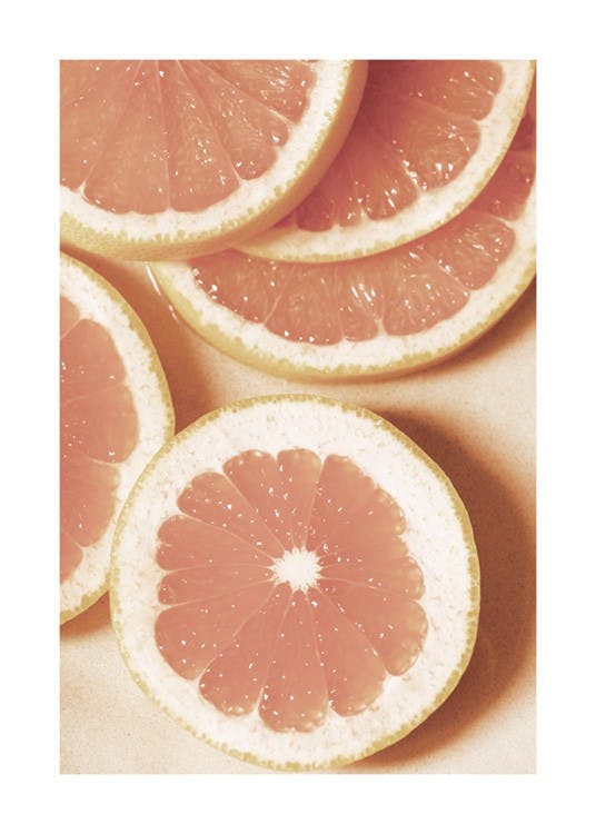 Sliced Grapefruit Plakát 0