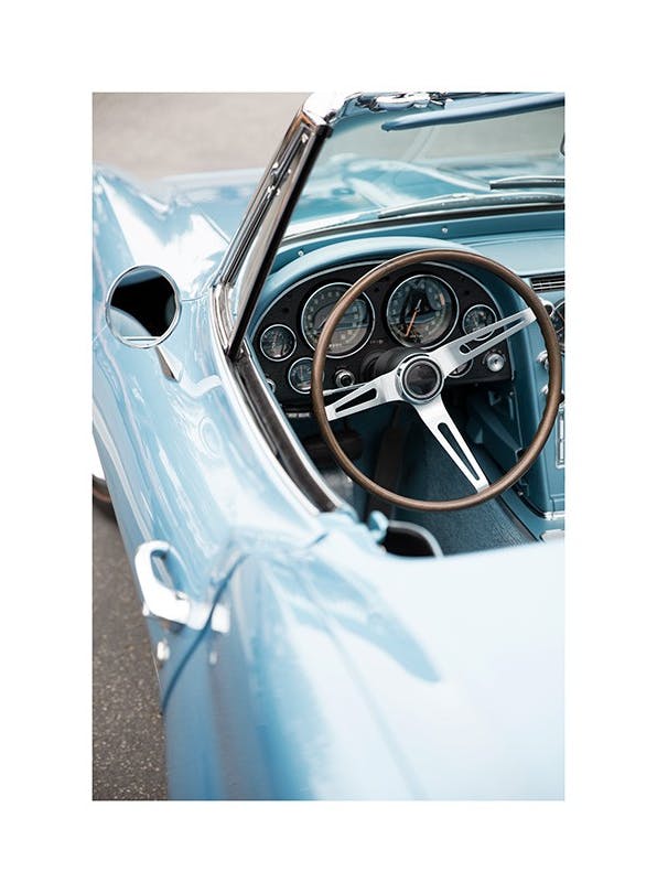Prints - Blue Vintage Car Print (50x70 cm) - Photography prints