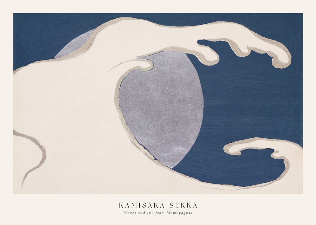 Kamisaka Sekka - Waves and sun from Momoyogusa Affiche 0