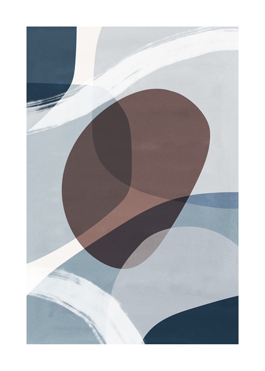 Abstract Blue Shapes No1 Poster 0