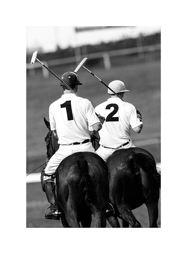 Polo Players Plakat (30x40 cm)- Czarno-białe zdjęcia