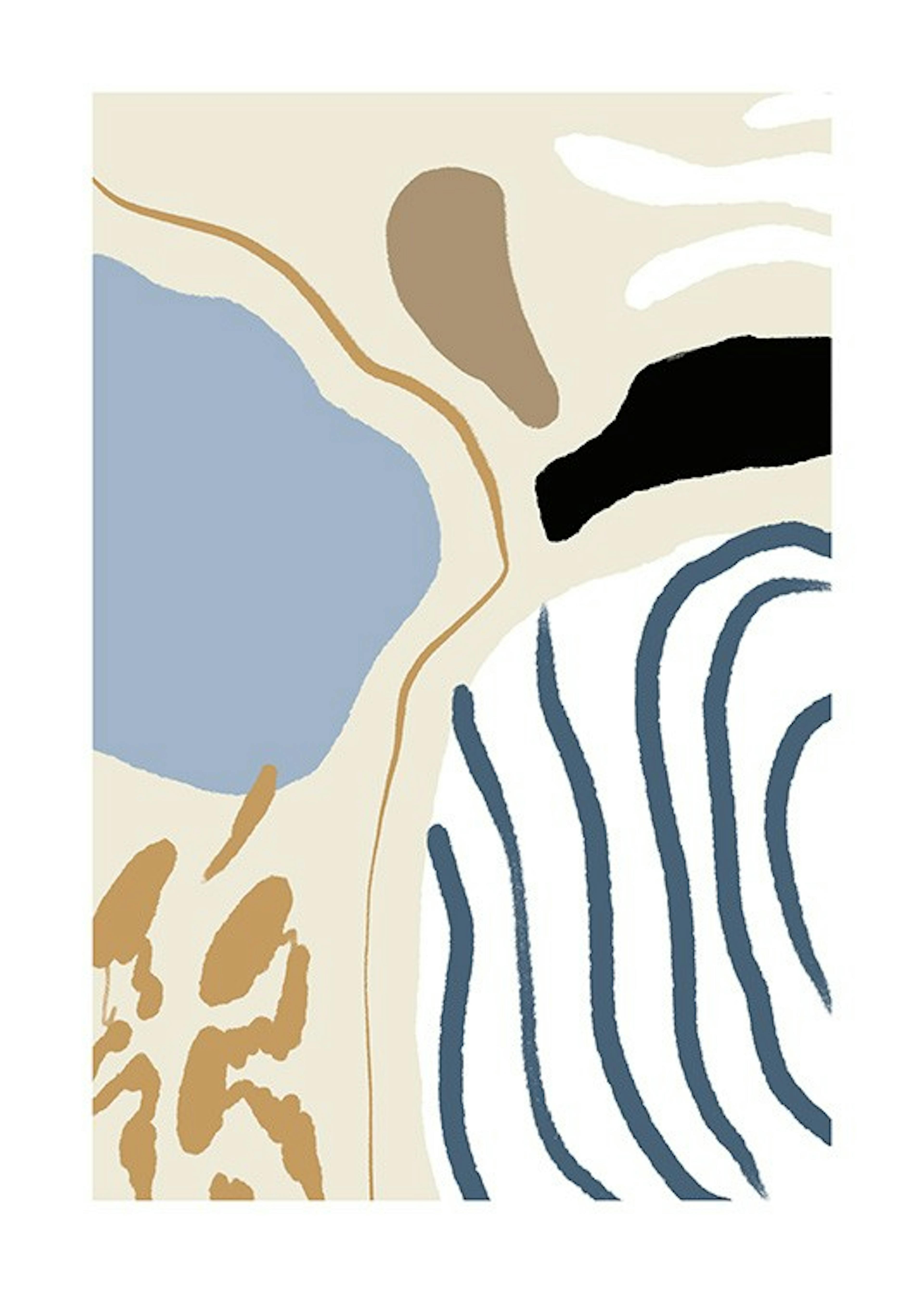 Abstract Blue Stripes No2 Plakát 0