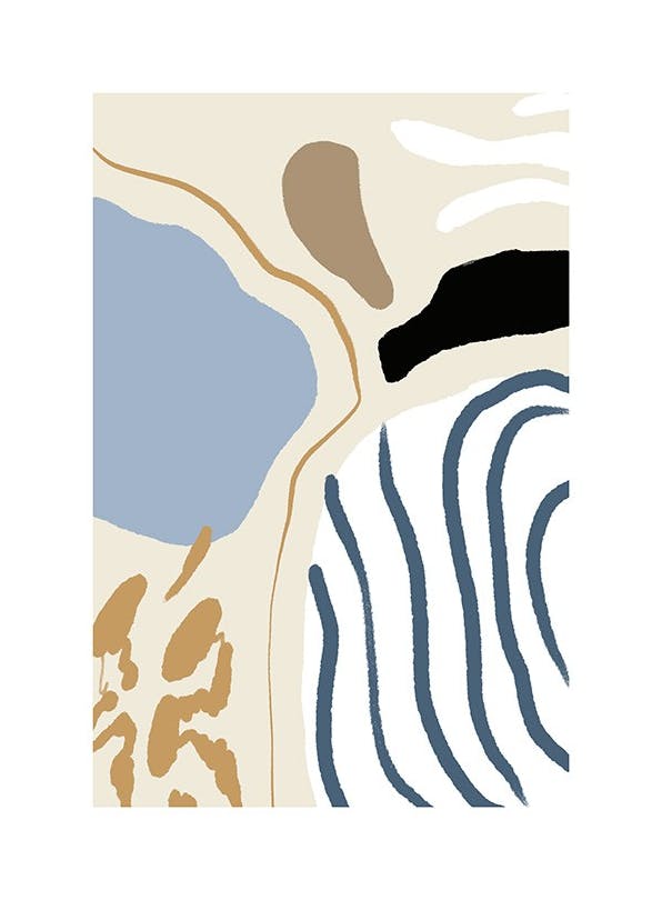 Abstract Blue Stripes No2 Print (70x100 cm)