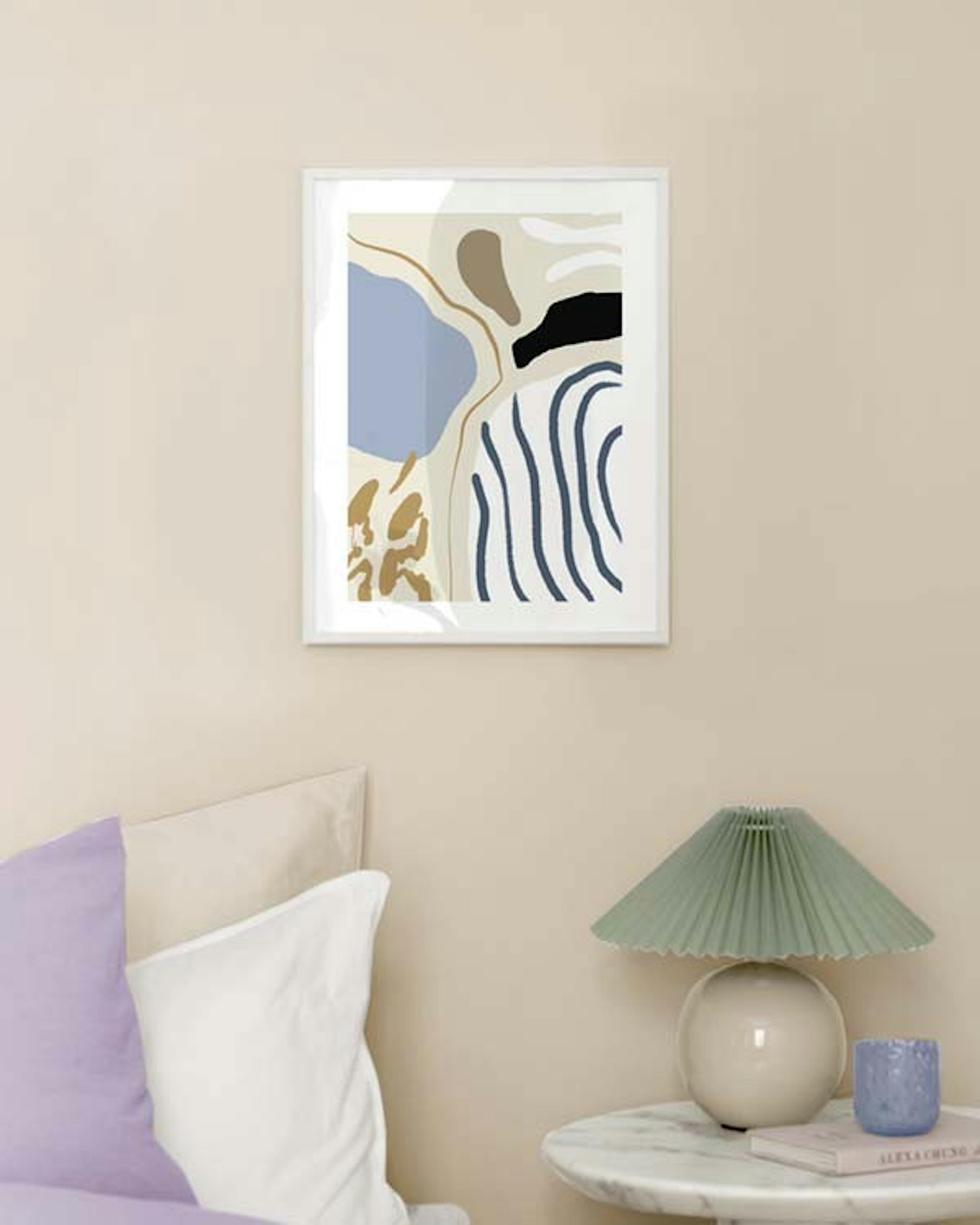 Abstract Blue Stripes No2 Poster