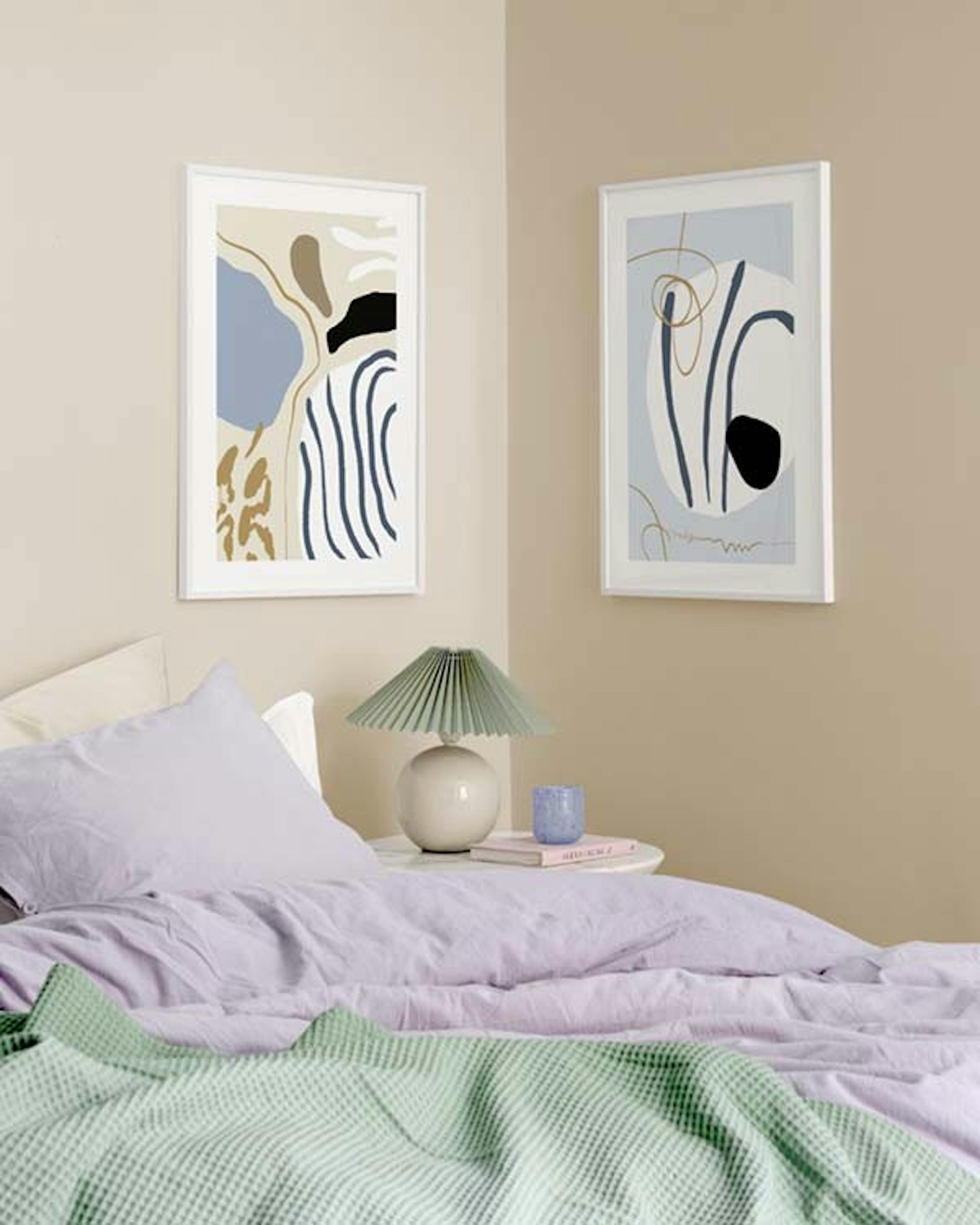 Abstract Blue Stripes No2 Poster
