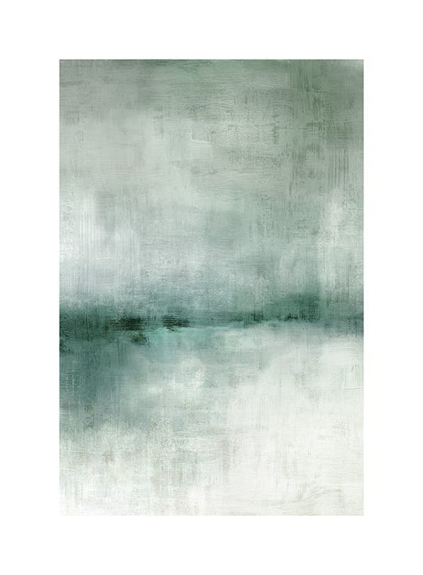 Prints - Abstract Scenery Green No2 Print (70x100 cm) - Paintings