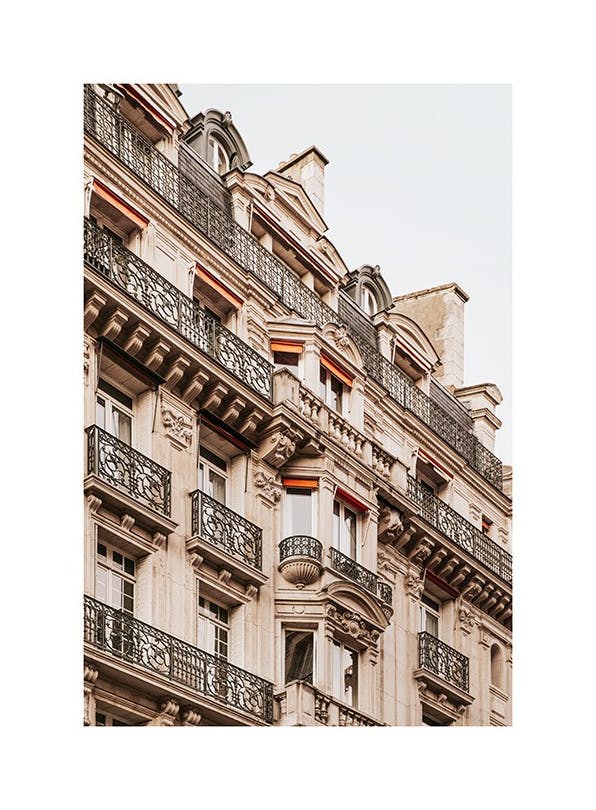 Facade With Balconies Affiche (30x40 cm) - Affiches d'architecture