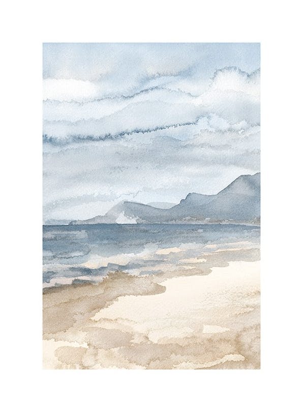 Watercolor Seaside Plakat (50x70 cm)- Obrazy akwarelowe