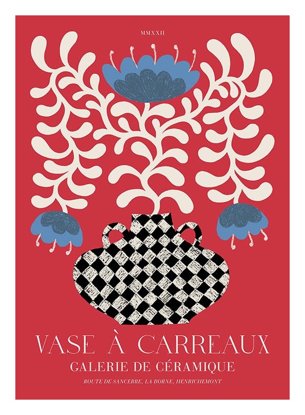 Vase Ã Carreaux No1 Poster (21x30 cm) - Moderne kunst