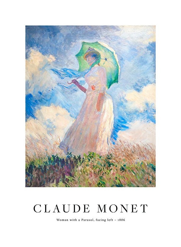 Prints - Monet - Woman with a Parasol, facing left Print (50x70 cm) - Monet Prints