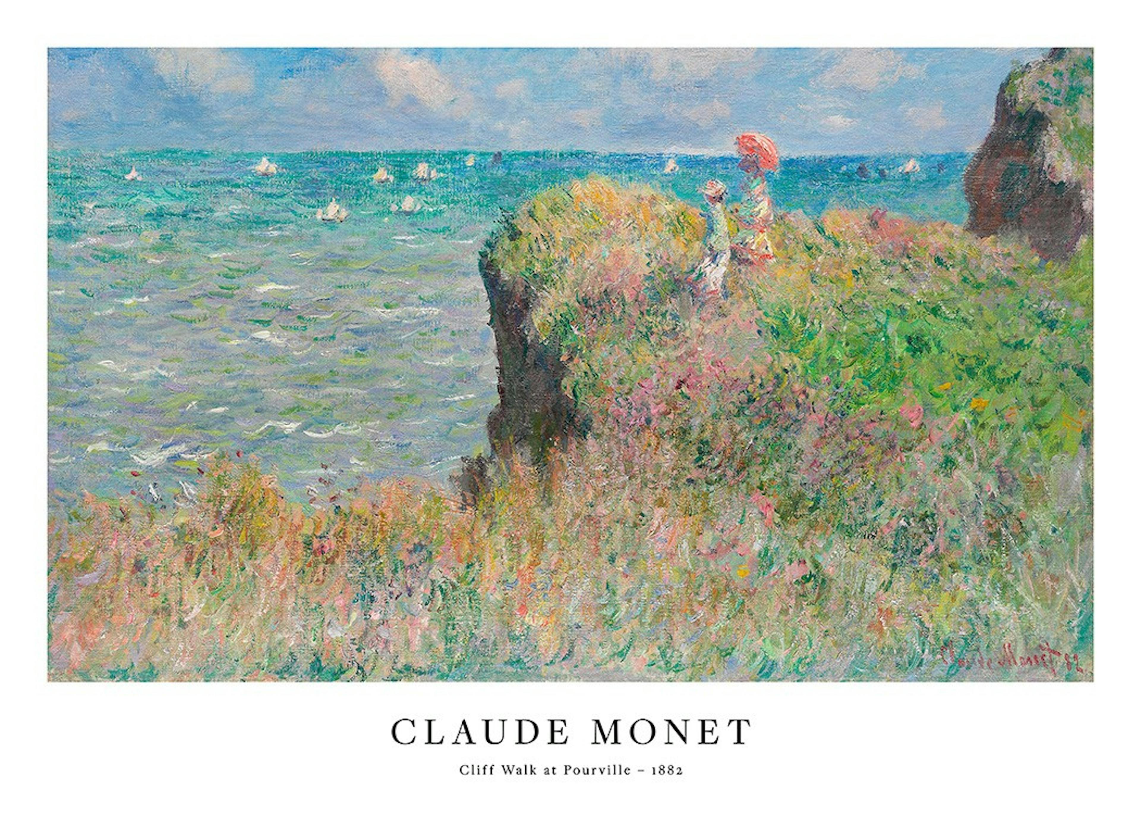 Monet - Cliff Walk at Pourville 포스터 0