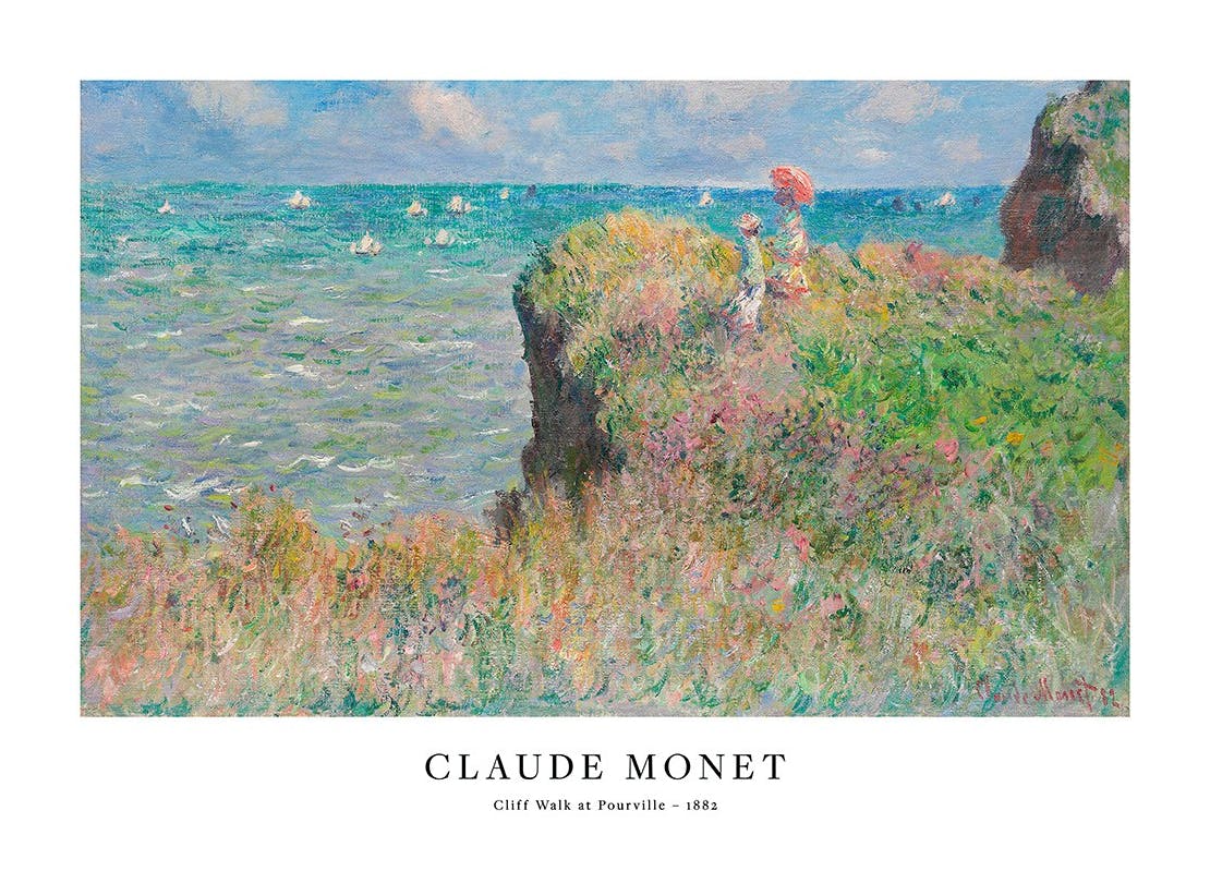 Monet - Cliff Walk at Pourville Print (21x30 cm)- Monet Posters
