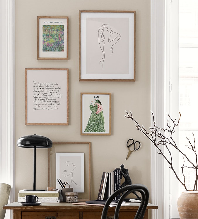 Simple Green gallery wall