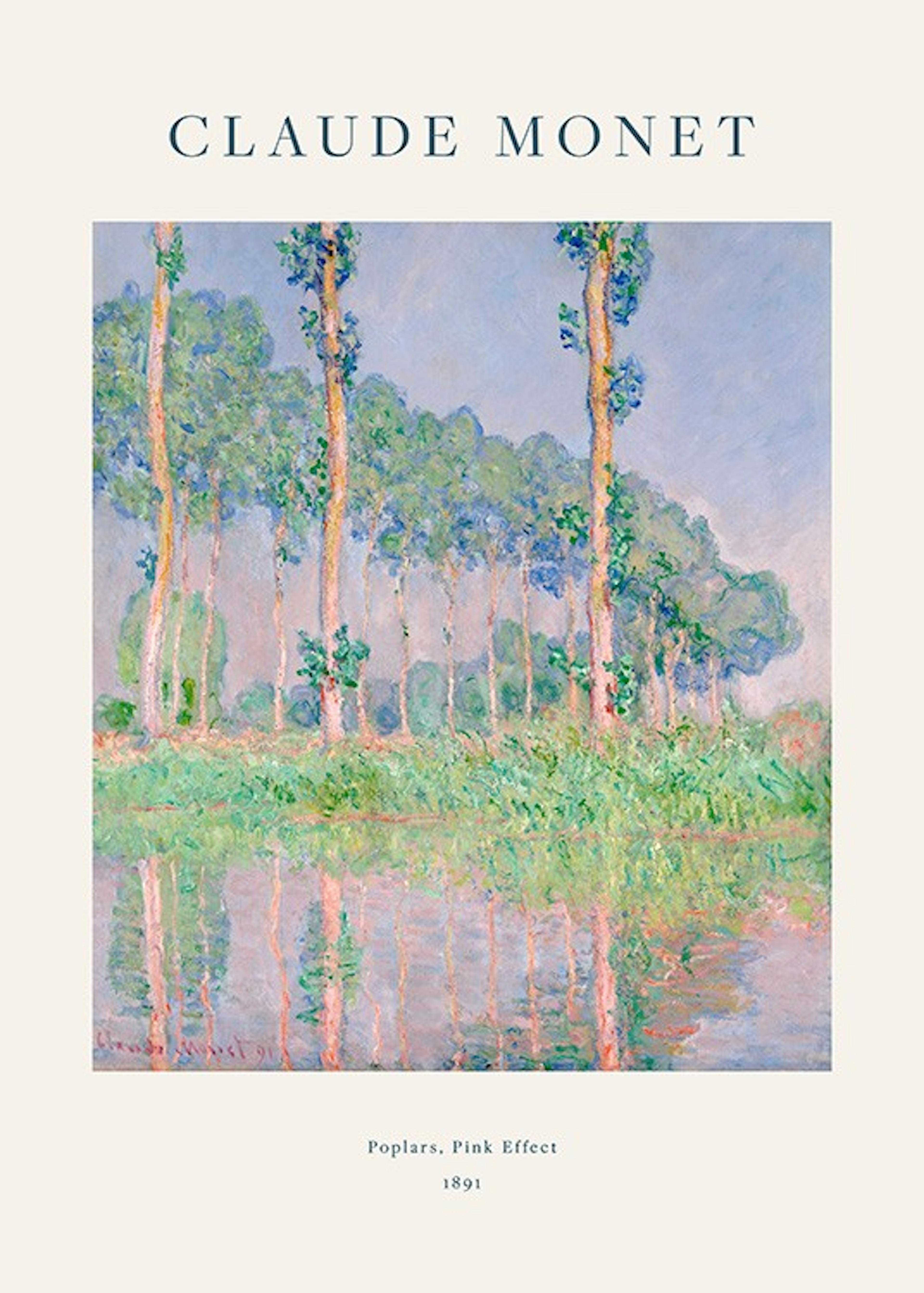Monet - Poplars, Pink Effect Juliste 0