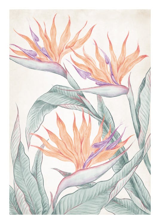 Birds of Paradise Painting Poster 0