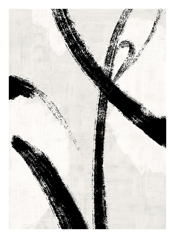 Black Brush Strokes No1 Plakat (50x70 cm)- Sztuka abstrakcyjna