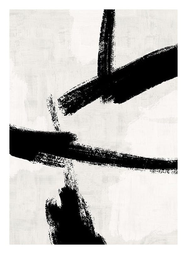 Black Brush Strokes No2 Plakat (50x70 cm)- Sztuka abstrakcyjna