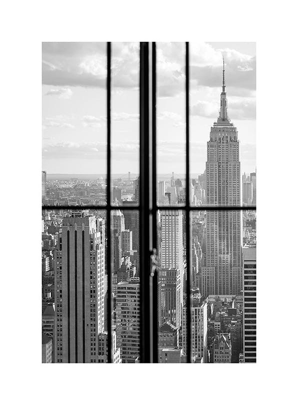 Prints - Manhattan Through a Window Print (30x40 cm) - New York posters